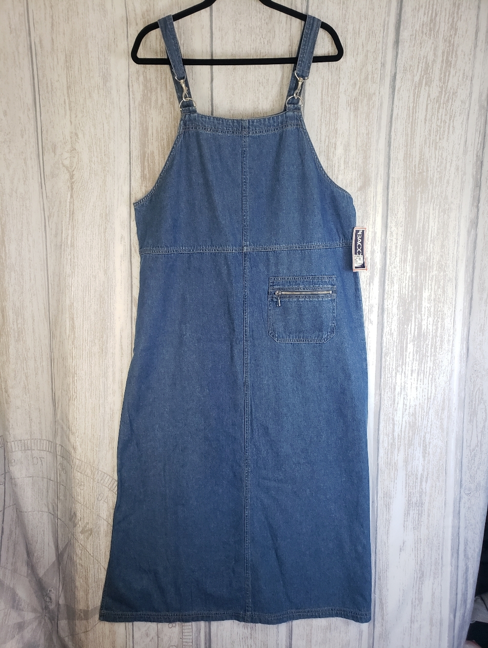 New Vintage 90s Deadstock Baccini Denim Pinafore Jumper Dress Cottagecore Large